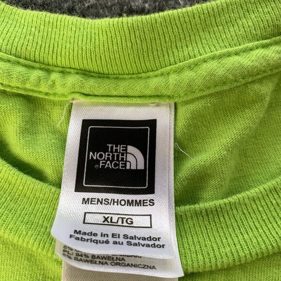 The North Face T-shirt Mens XL Florescent Green Short Sleeve Outdoor Big Logo - Picture 4 of 10